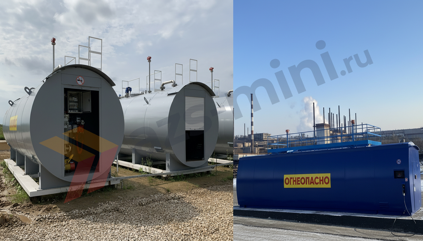 Модульная и цельнометаллическая контейнерная автозаправочная станция