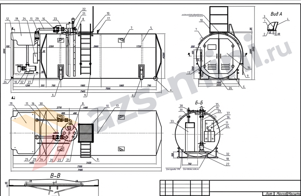Схема мини автозаправочной станции в металлическом блоке