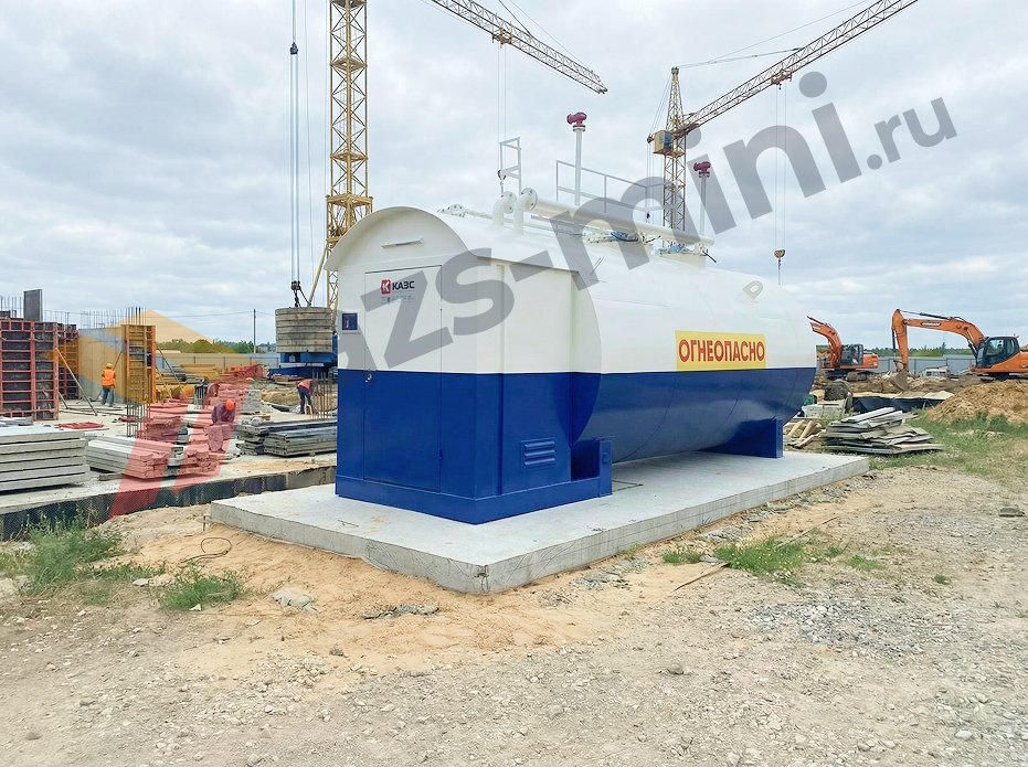 Контейнер хранения топлива и заправка дизельной техники на объекте